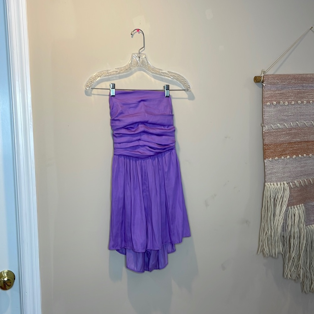 Strapless purple romper